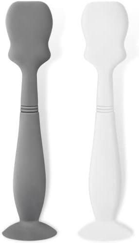 2 Pack Baby Diaper Cream Brush, Diaper Cream Spatula Applicator Silicone Baby Butt Paste Spatula for Babies, Newborn (Gray, White)