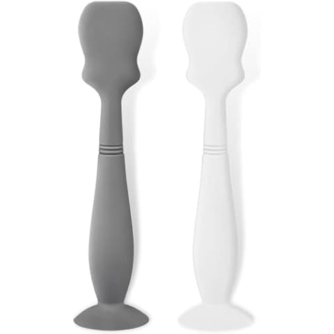 2 Pack Baby Diaper Cream Brush, Diaper Cream Spatula Applicator Silicone Baby Butt Paste Spatula for Babies, Newborn (Gray, White) Cover