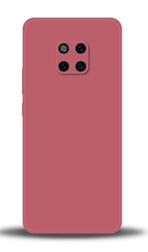 WUACYEAMING Compatible with Huawei Mate 20 Pro Case,with Camera Lens Protector Ultra Slim Liquid Silicone Cover Anti-Scratch Shockproof Case-Red
