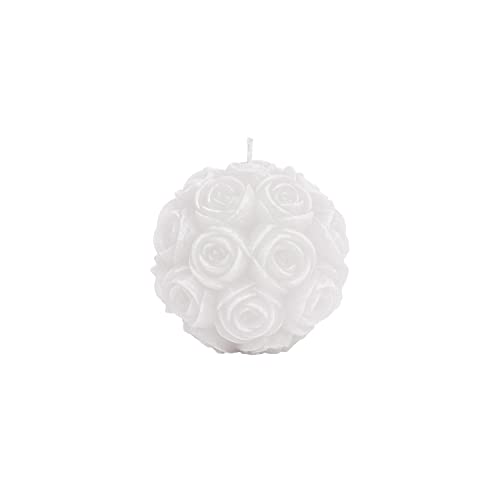 MANULENA Vela Decorativa y Aromática Con Forma De Rosa. Aroma Garden Bouquet. Vela Decorativa De 35 Horas De Duración. Mecha De Algodón Orgánico. Color Blanco. Tamaño 9 x 9 x 9 cm Cover