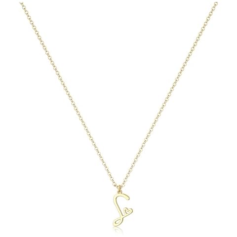 Foxgirl Gold Initial Necklaces for Women Personalized Letter A-Z Pendant Necklace Simple Cute Monogram Necklaces 14K Gold Plated Choker Necklaces for Women Gold Jewelry Gifts for Women Cover