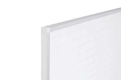 Bi-Office Planer New Generation, Magnetisch Karierter Oberfläche, 25x50mm Karos, Planungstafel mit Alurahmen, Stifteablage und Zubehör Kit, 90x60 cm