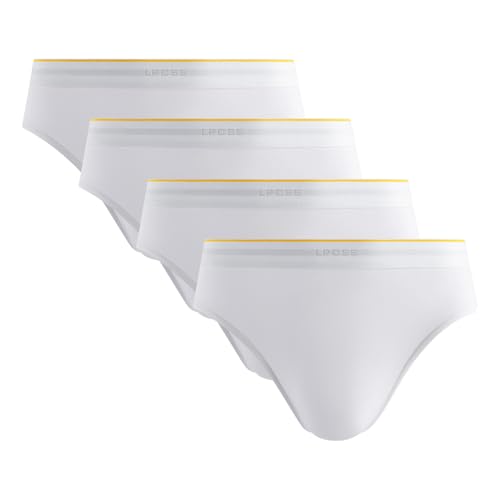 Men's Cotton Modal Mid-Rise Underwear Briefs – Breathable, Moisture Wicking, Comfortable, 4-Pack C527