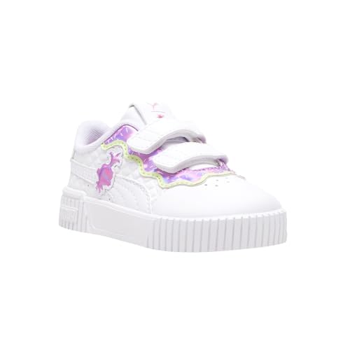 PUMA Toddler Girls Trolls X Carina 2.0 V Metallic Slip On Sneakers Shoes Casual - White - Size 4 M2
