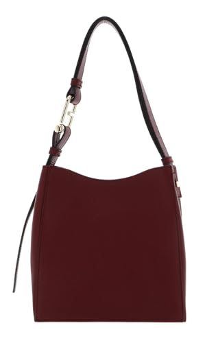 Sac à épaule Nuvola Mini Bucket Bag Furla en cuir bordeaux Rubino