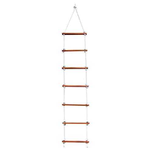 Image of Ashish Wood Rope Climbing Ladder Indoor /Outdoor For Kids - Ninja Obstacle, 4 To 10 Years (White)