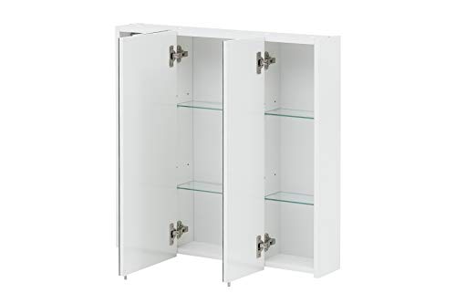 Schildmeyer Mirrored Cabinet, Melamine resin coated chipboard, White, 70 cm Schildmeyer Mirrored Cabinet, Melamine resin coated chipboard, White, 70 cm