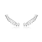 Pendientes de tuerca de plata para mujer, aretes de cartílago geométricos chapados en plata con base de anzuelo para cumpleaños