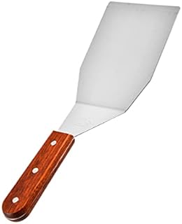 DOITOOL Metal Griddle Spatula Multifunctioanal Flipping Steak Meat Steak Pizza Turner with Wooden Handle Kitchen Cooking Utensils for Home Shop