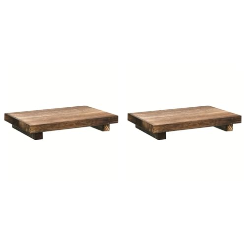 Kznifmk 2X Soporte de Jabón con Pedestal de Madera, Bandeja para Encimera de Cocina y Baño, Jabonera Vertical de Madera para Granja, Soporte para Plantas