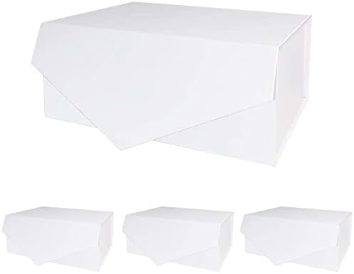 Gift Box,14x9.5x4.5 Inches Gift Boxes with Lids, Fold Box Paper Bridesmaids Proposal Box for Gift, Birthday, Party, Christmas, Sturdy Storage Box, Collapsible with Magnetic Closure (1, Gold)