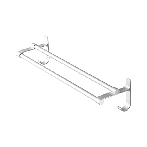 Double porte-serviettes acier inoxydable rangement mural gain de place