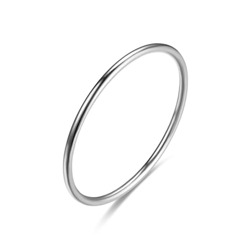 1mm Stainless Steel Classical Thin Plain Stacking Band Cute Statement Wedding Promise Ring For Women