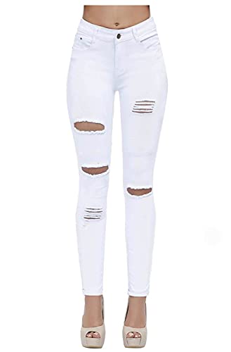 Image of Women's High Waisted Jeans for Women Ripped Skinny Stretch Jeans Distressed Butt Lifting Denim Pants