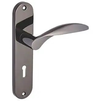 Designer Levers - Bordeaux Lever Lock Door Handle - Black Nickel - Internal - Pair