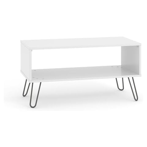 Home Source White Coffee Table with Storage Cover