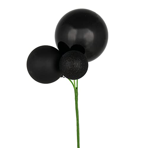 Vickerman 18" Black Ball Ornament Christmas Pick. There are 3 Picks per Pack.