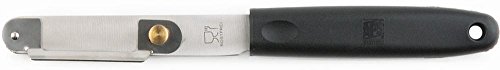 APS Pelador de espárragos Longitud 22 cm Acero Inoxidable, pela espárragos lisa y uniformemente con tornillo de ajuste para diferentes grosores de corte, mango de nailon/fibra de vidrio