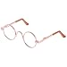 T TOOYFUL Mini Runde Brille Mit Runden Rahmen Outfit Für 1/3 BJD Puppen Zubehör 6,5cm - Gold Rahmen Klare Linse