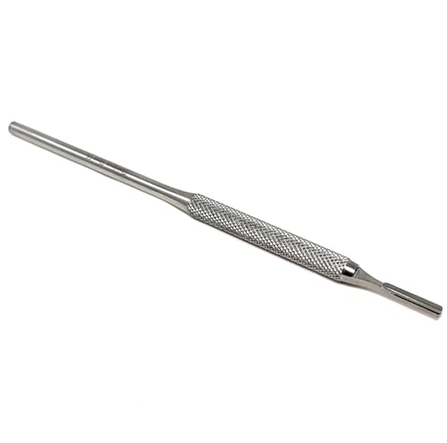 Multi-function Scalpel Handle No 3 Round Stainless Steel Blade Holder Knife to Use for Medical Students Dissection Kit Biology Lab Anatomy Dissecting, Fits Blades #10 to #16