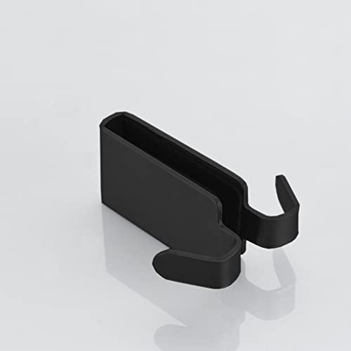 Mokiuer Double Hooks For Glass Shower Door, Towel Hooks Over The Bathroom Glass Wall 0.31-0.39In, Stainless Steel, Matte Black,2 Pack. #TOP2