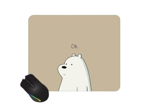 Gadgetshor Cute Mouse Pad - Printed Mousepad with Anti-Slip Rubber Base & Smooth Mouse Control for Laptop, Gaming,Notepad,Desktops (Ok Bear !!)