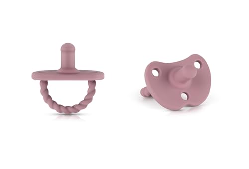 Image of Sweetie Silicone Pacifiers for Newborn Pacifier Soother Baby Pacifier Soft Silicone Certified BPA Free Set of 2 (Dark Purple)