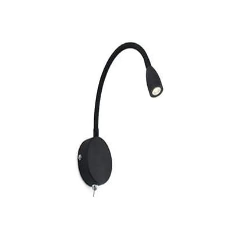 Faro Barcelona Loke 41020 - Wall Light (Bulb Included) LED, 3 W, Aluminium, Metal, Silicone, PVC, Black Cover