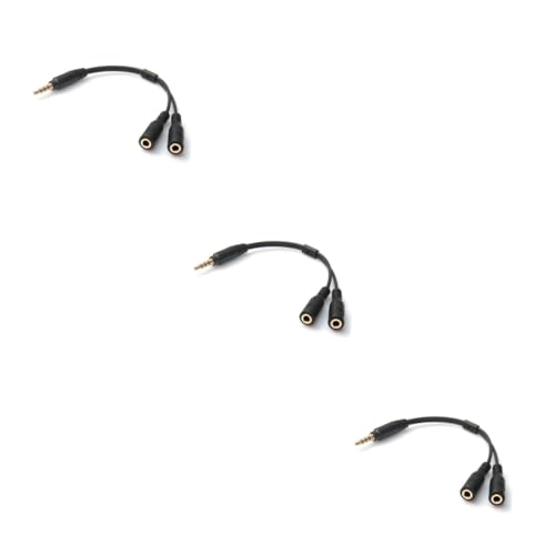 Angoily 3pcs y Splitter Audio Adapter Dual Headphone Mic Jack for Smartphones Laptops and Tablets Compact and Portable Extension Cable for Headset Connection