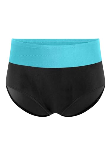 Kids Girls High Waisted Dance Briefs Color Block Gymnastics Ballet Dance Briefs Panties Underwear
