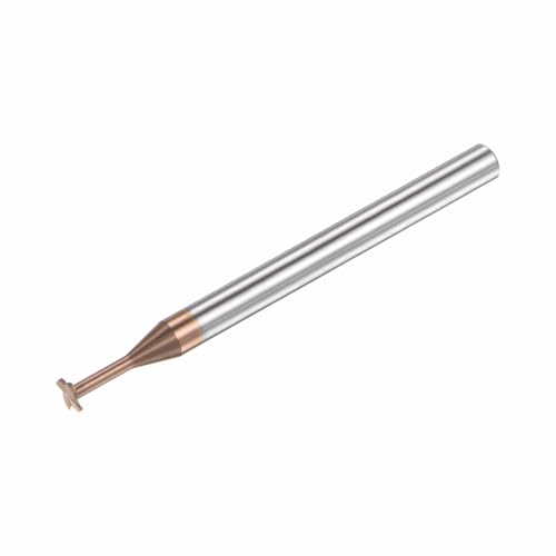 Image of HARFINGTON T Slot End Mill Milling Cutter 4mm Cutting 0.5mm Depth 4mm Shank Solid Carbide Titanium Coated 4 Flutes for Stainless Steel Alloy