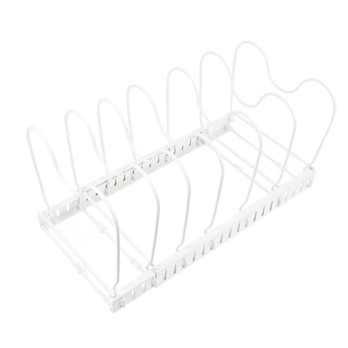 FUNOMOCYA Telescopic Pot Cover Rack Metal Lid Stand for Kitchen Organization No Drill Installation Space Saving Design for Storing Pot Lids and Covers