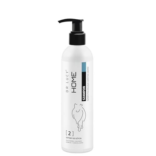 DR LUCY Home 2 Champú para perros de pelo áspero con jojoba, aloe vera, algas rojas y enebro, hidratante, regenerador, anticaspa, aroma de té verde, 250 ml
