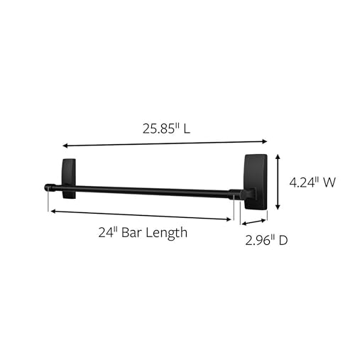 Command Bath Towel Bar, Matte Black, 1 Towel Ring, 2 Strips - image 2