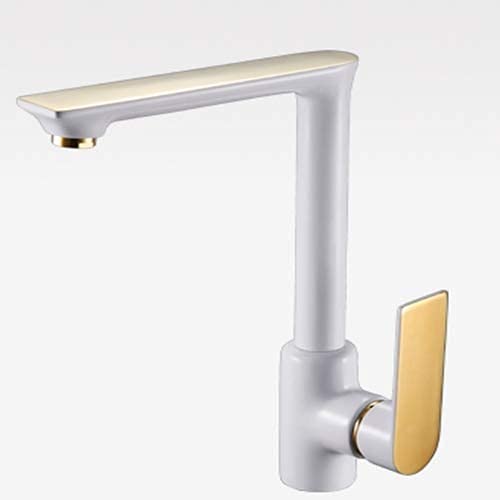Robinet de cuisine blanc durable anti-éclaboussures pour évier familial