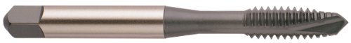YG-1 IC Series Vanadium Alloy HSS Spiral Pointed Tap, Hardslick Coated, Round Shank with Square End, Plug Chamfer, M18-2.5 Thread Size, D7 Tolerance