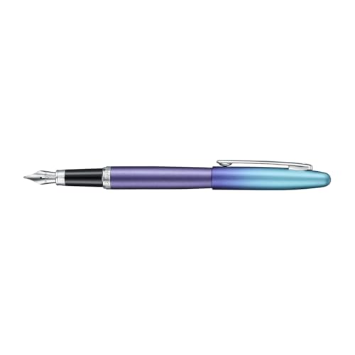 Image of Sheaffer Expressions VFM 9430 Blue and Purple Pearlised Gradient Fountain Pen with Chrome Plated Trims - Medium