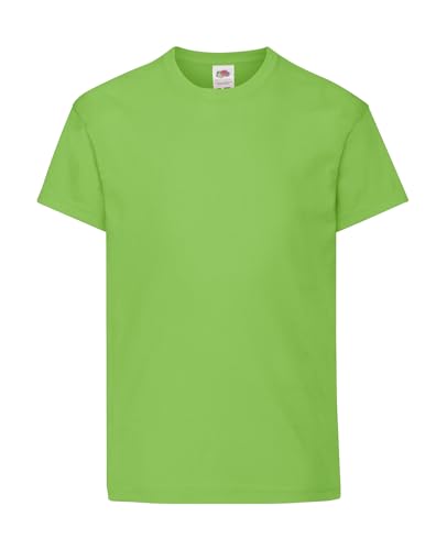 GIDUTEX Fruit of The Loom Kinder Original T Unisex Tshirts Lime Green 128