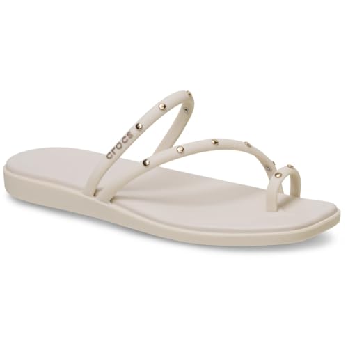 Image of Crocs Women's Miami Toe Loop Sandals | Square Toe Flat | Flexible Straps | Croslite Foam Footbed