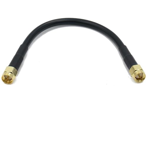QYZLVCES(���X) RG58 SMA-SMA�P�[�u�� �I�X-�I�X�����W�����p�[ �A���e�i�P�[�u�� �s�O�e�[���A�_�v�^�P�[�u�� 3G 4G GSM�A���e�i�p(15CM,1PCS)