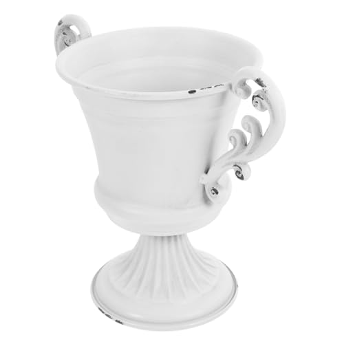 HYTROVE Jarrón Único Estilo Retro Pedestal Alto, Maceta De Exterior Clásica De Cerámica, Urna Decorativa para Flores y Centros De Mesa, para Jardín, Porche y Decoración del Hogar