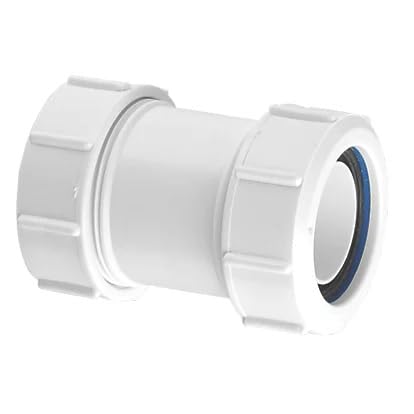 Shirenock Mentioned In Details Compression Straight Coupler White 50Mm X 50Mm, Polypropylene & Rubber Construction, 1 In Pack