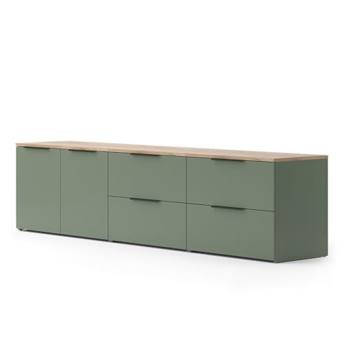 Vicco Meuble-paroi Wido, Vert, 3 Parties, combinable avec d'autres éléments de la série Wido
