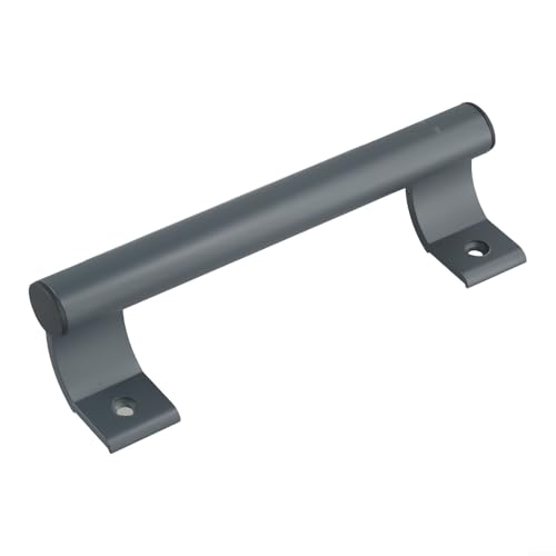 Glewi Manija de puerta corrediza resistente, tirador expuesto de aleación de aluminio para puertas de madera de vidrio, agarre ergonómico, 205 mm de longitud, negro (gris)