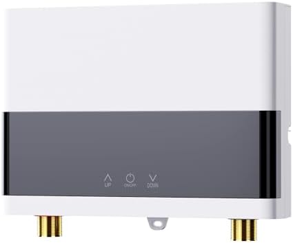 JJsdwin Mini Durchlauferhitzer 5500W - Tanklos Warmwasserbereiter Mit LED Display - Für Küche & Waschbecken