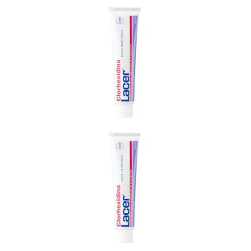 LACER CLORHEXIDINA - Pasta Dental 75ml, Tratamiento Coayudante de la Gengivitis y la Periodontitis, Implantología y Cirugía (Paquete de 2)
