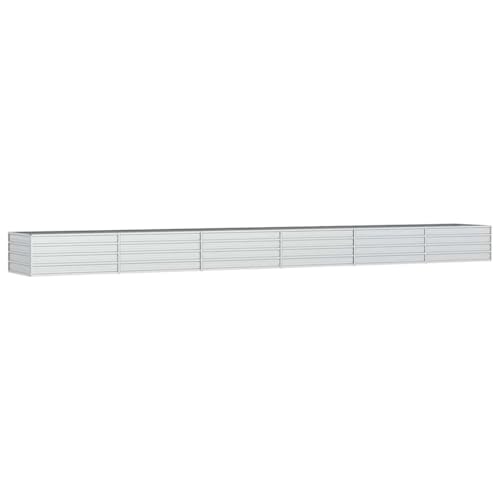 vidaXL Letto Rialzato Giardino 600x80x45 cm in Acciaio Zincato Argento