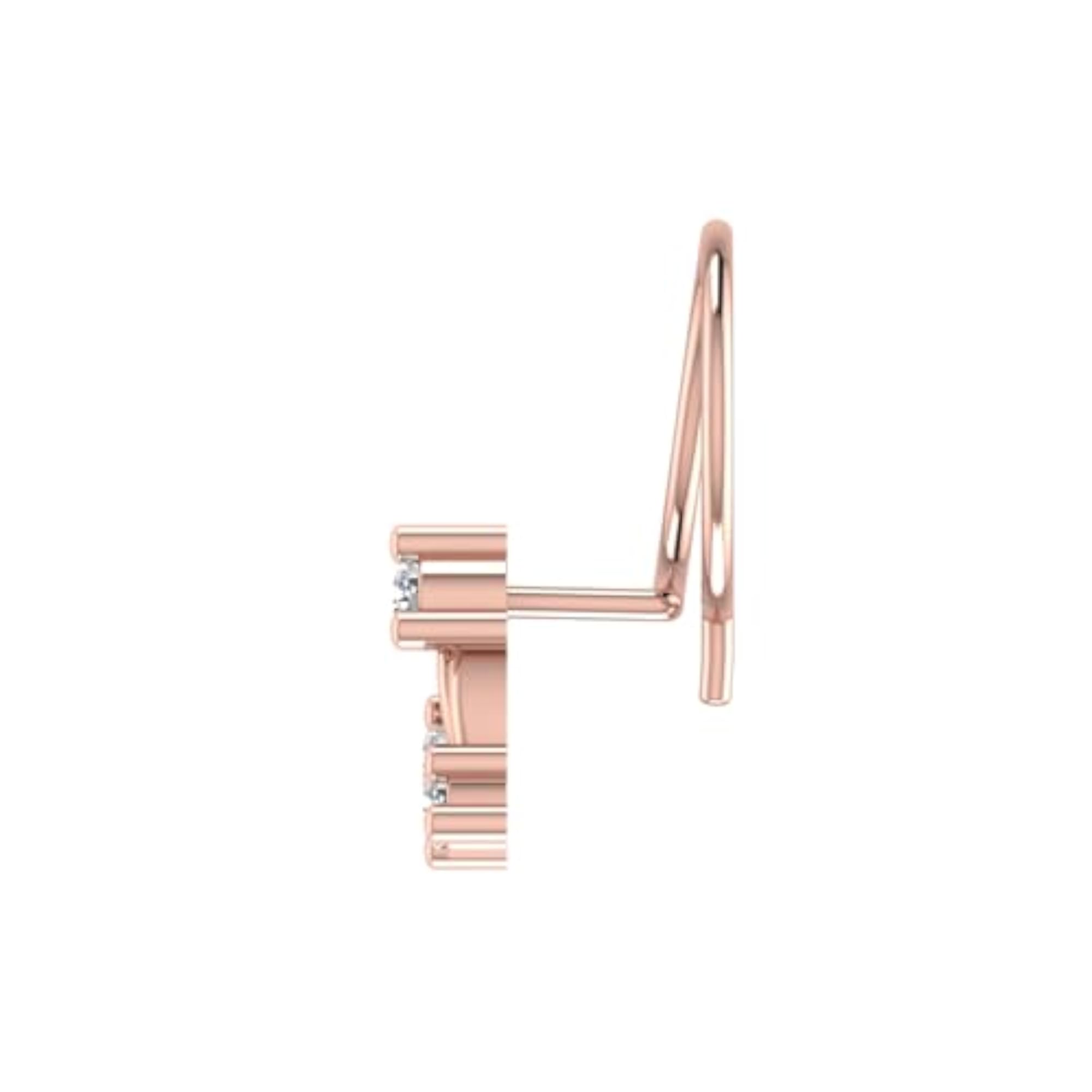 14Kt Rose Gold Stud Nose Ring, Elegant