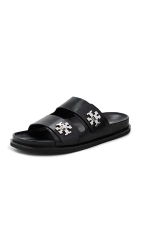 Tory Burch Women's Turnlock Sport Slides, Perfect Black, 8.5 Medium US