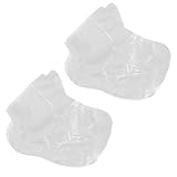 Hohopeti 100個 使い捨て防水足カバー 保湿効果付き 足乾燥対策 透明プラスチック製 男女兼用 家用ケア